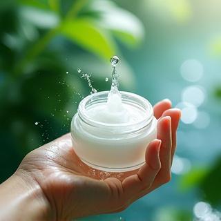 Miljøvenlig sæbebeholder og grønne blade